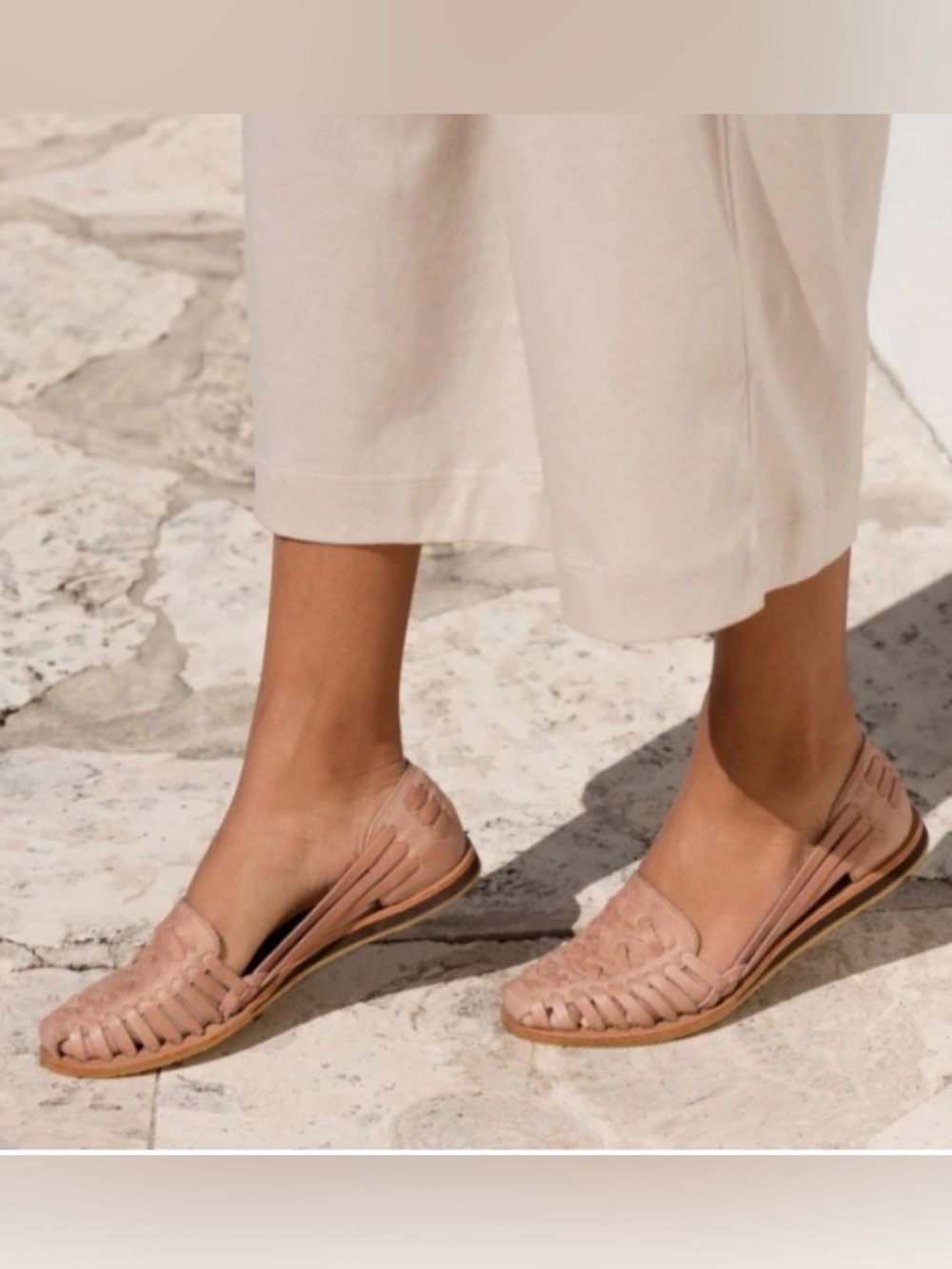 Nisolo Huarache 1.0 Sandals Almond Size 7